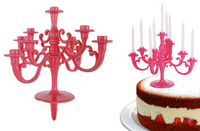 Pink lysestage til kagen med 9 lys